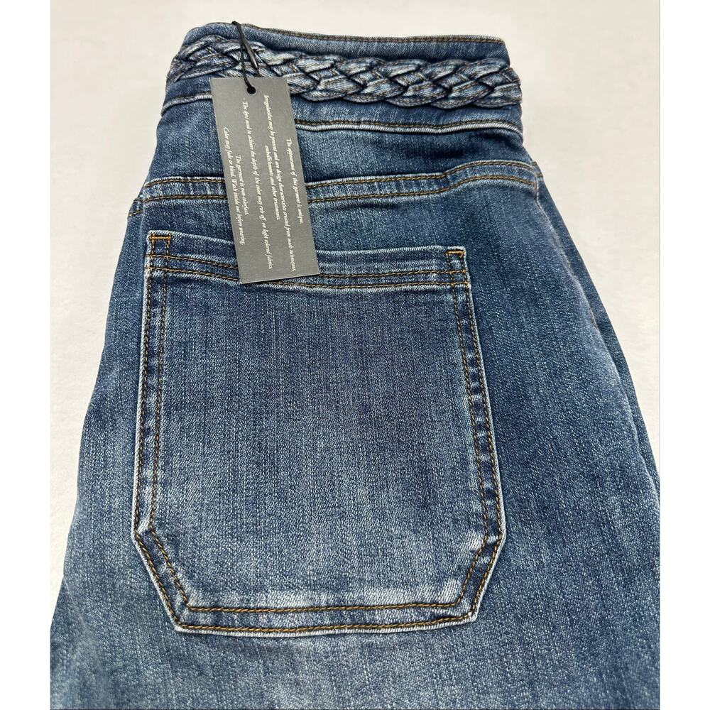 NWT La Joie Braided Waist Flare Jeans Size 10 Medium Wash Boho Wide Leg Denim - Picture 15 of 15
